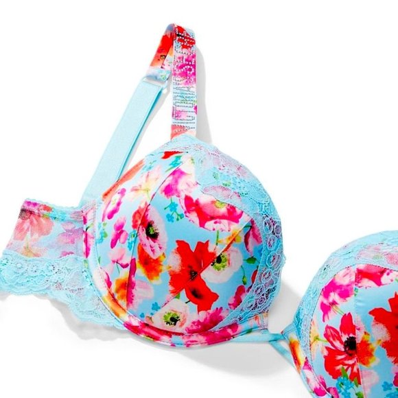 32A  VERY SEXY Bombshell Add-2-Cups Push-Up Bra Happy Poppy - Picture 7 of 12